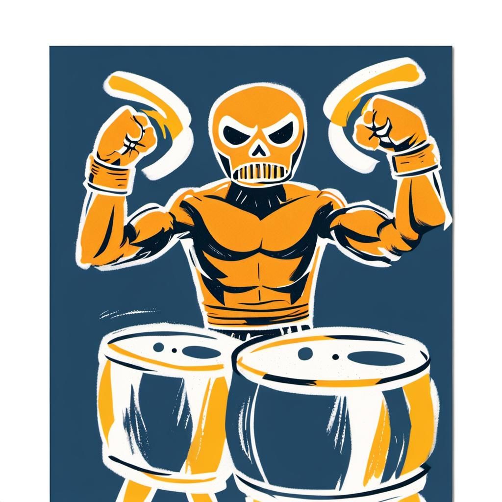 Paper and Scissors Boxing Match in Comic Book Style