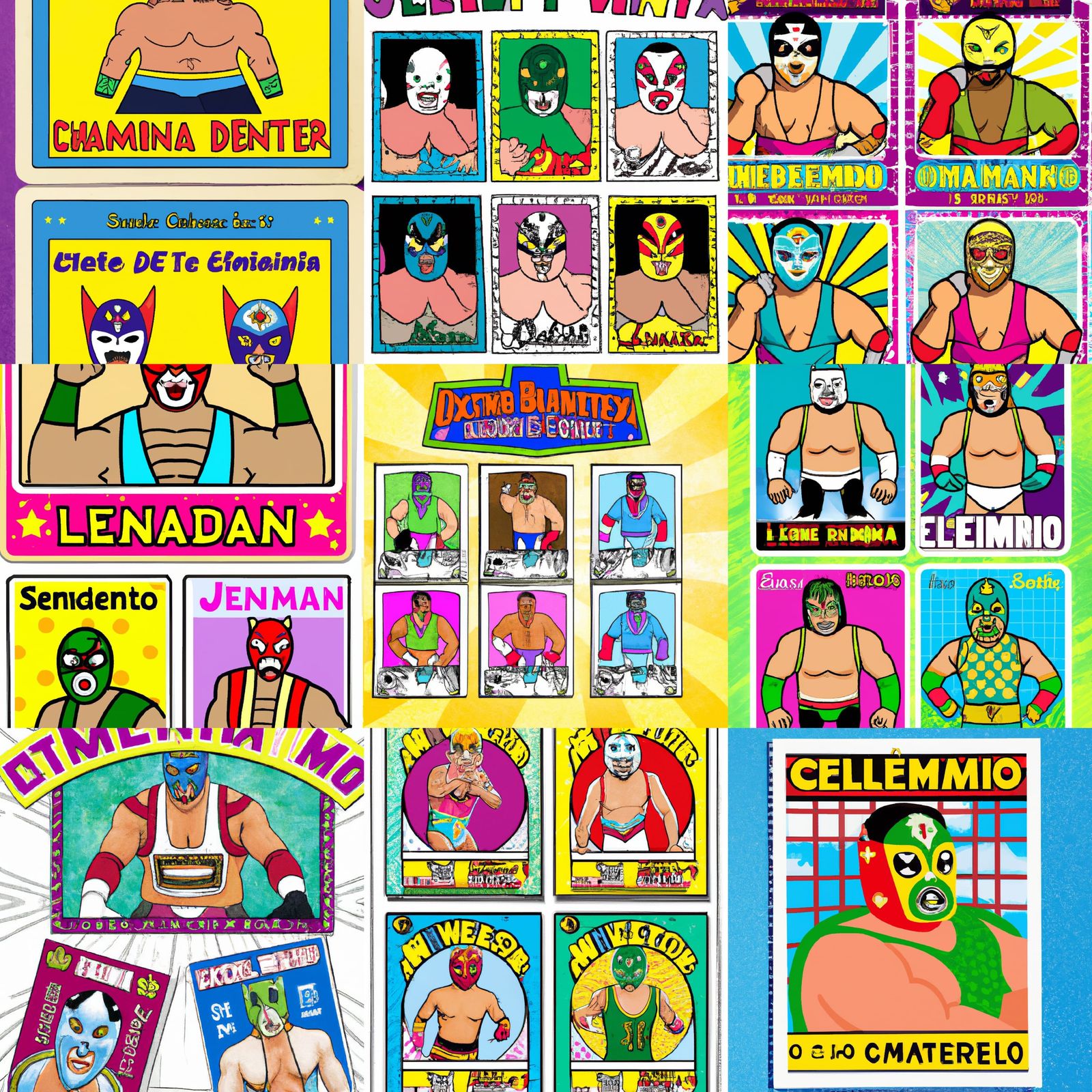 Lucha Libre Loteria Card Art