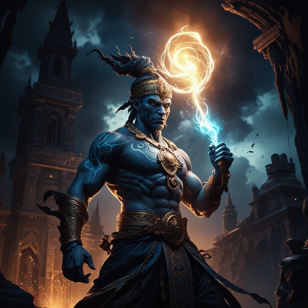 Ethereal Djinn Unleashes Stormy Fury in Cinematic Concept Ar...