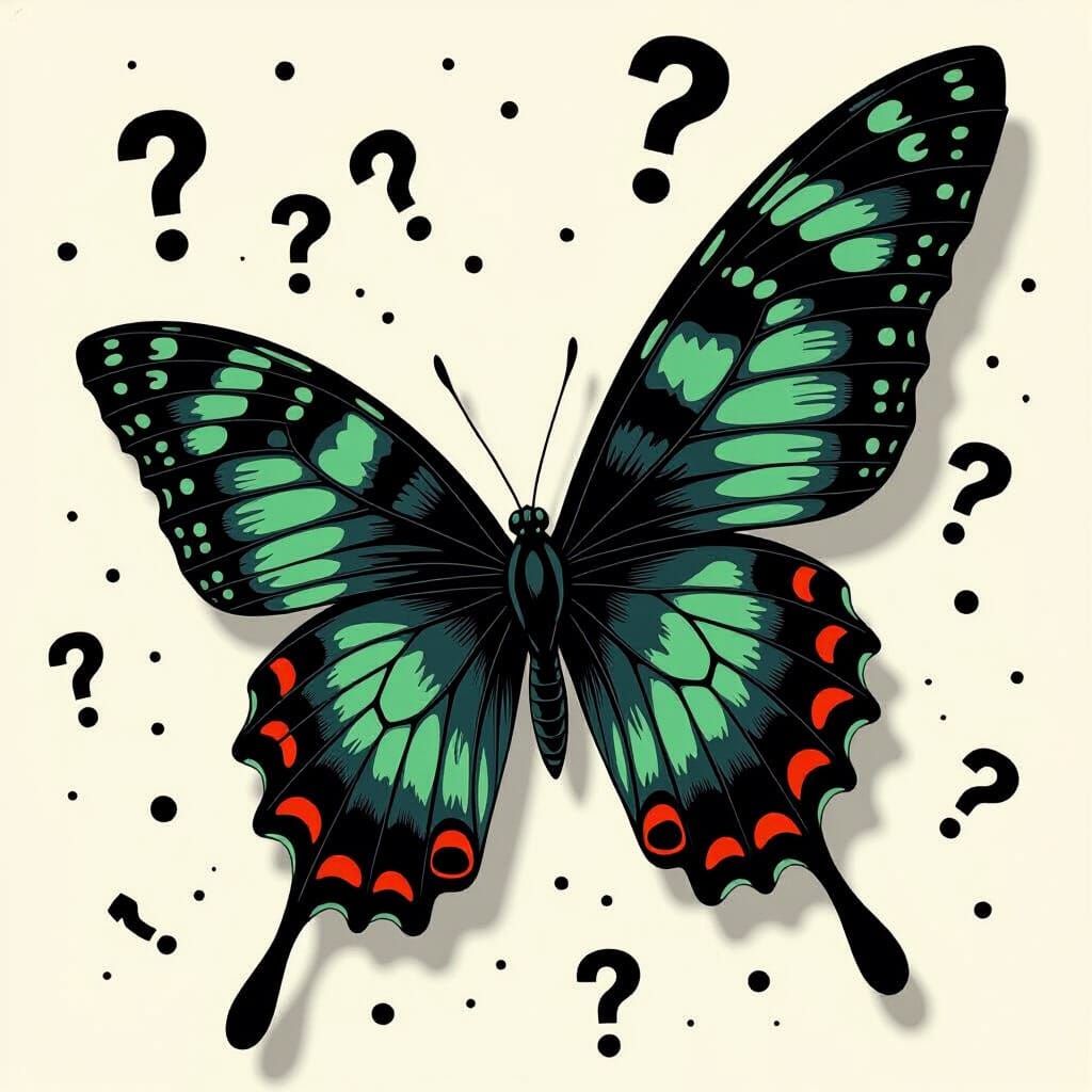 Confused Butterfly in a Dark, Spooky Scene