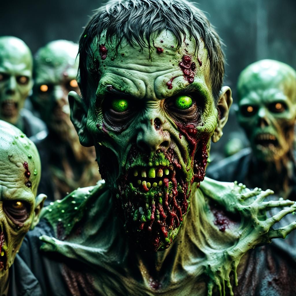 Zombie Close-Up Portrait in Horror Concept Art