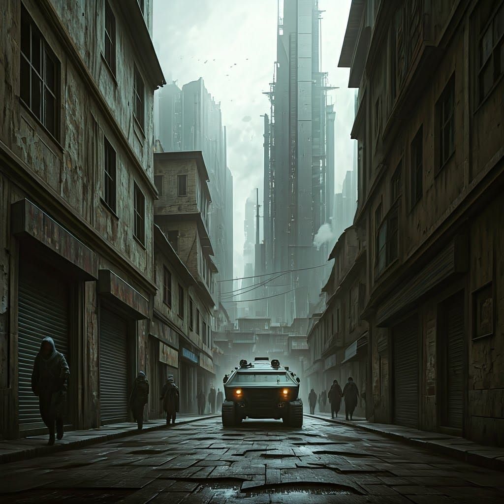 Dystopian Megacity: District Dan-Med 34 in Cyberpunk Style