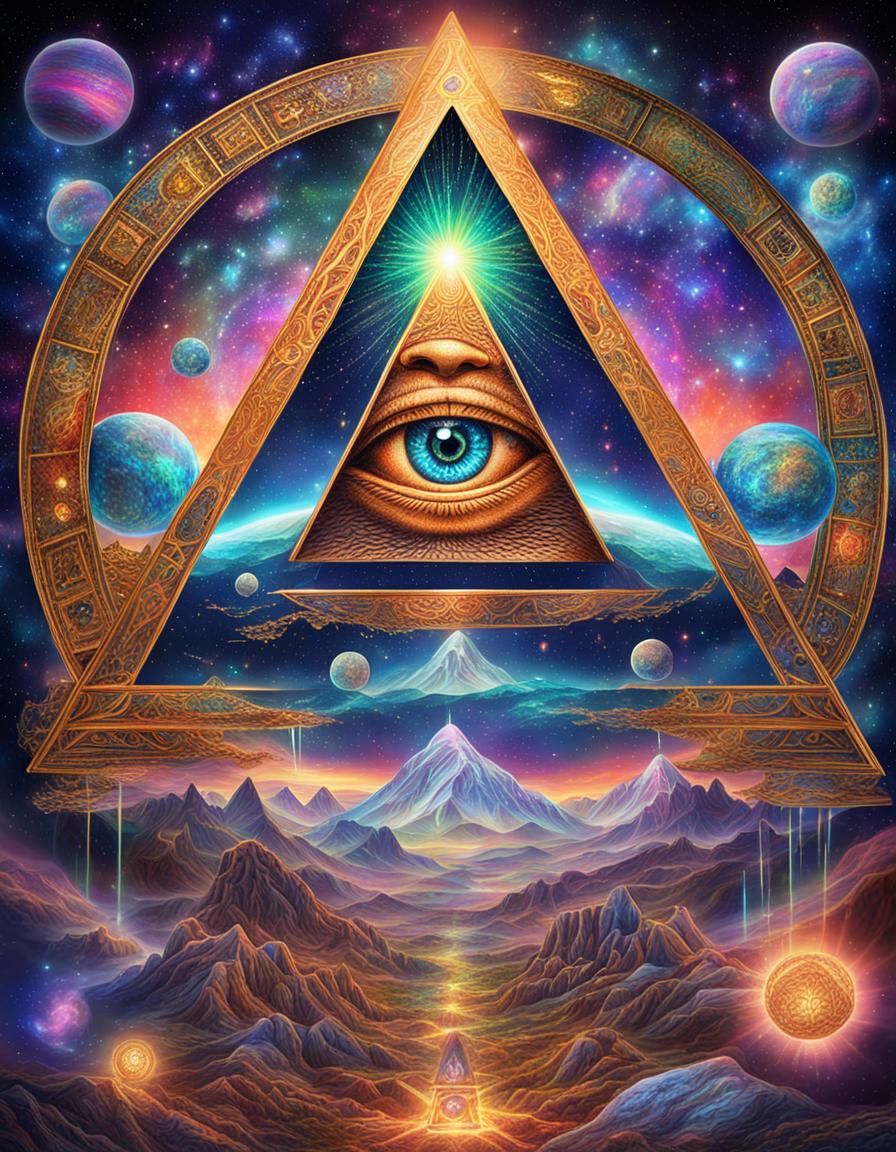 Illuminati Secret: Holographic Astral Cosmic Illustration