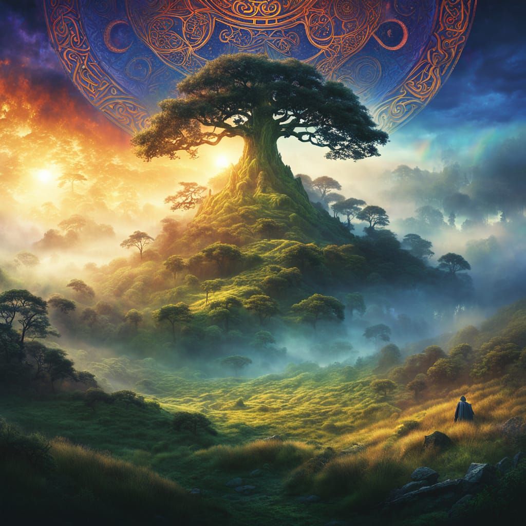 Ethereal Celtic Landscape in Fantasy Art Style