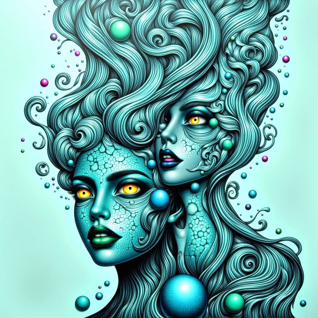 Surreal Abstract Portraits in Iridescent Beauty Style