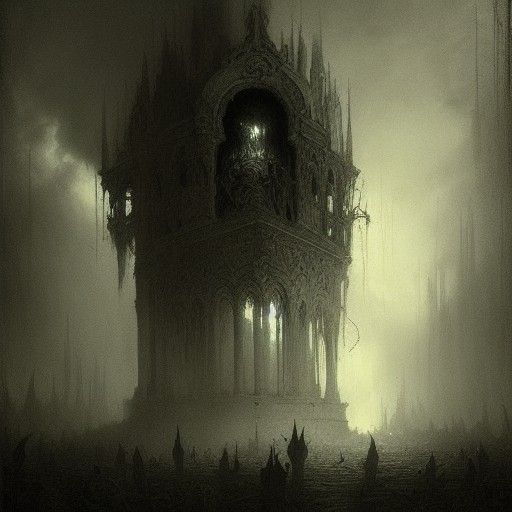 Death Metal Album Cover in Doré Style