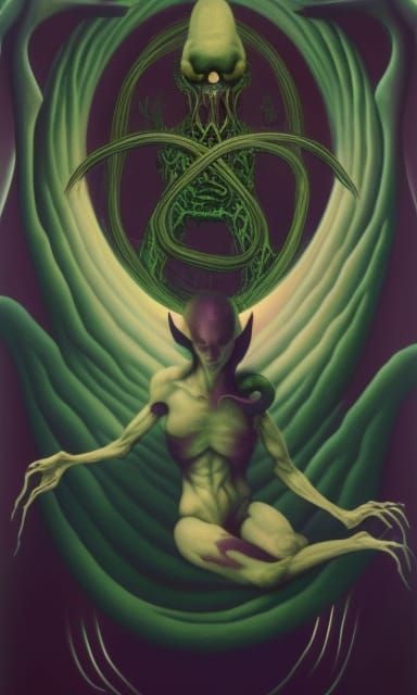 Vampire Easter Bunny: Art Nouveau Dark Fantasy