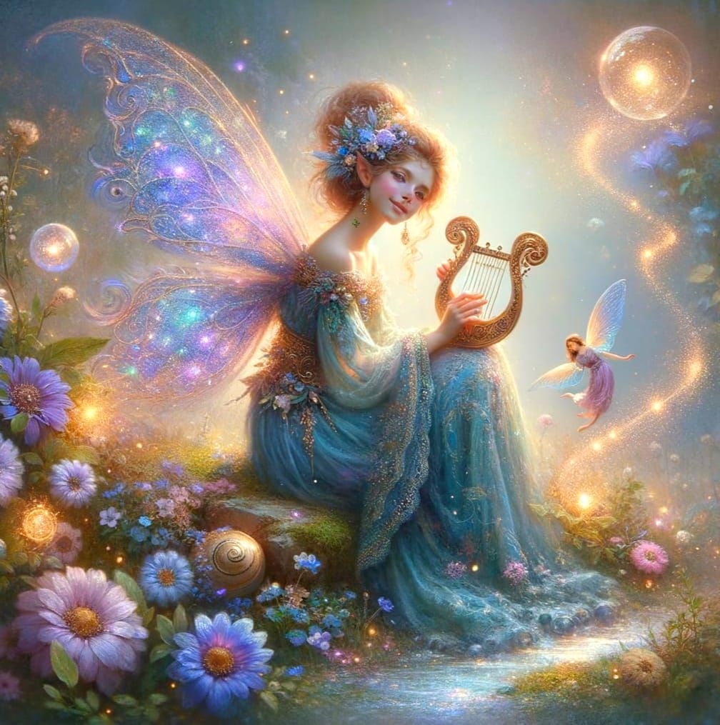 Enchanted Fairy in Ethereal Garden Scene