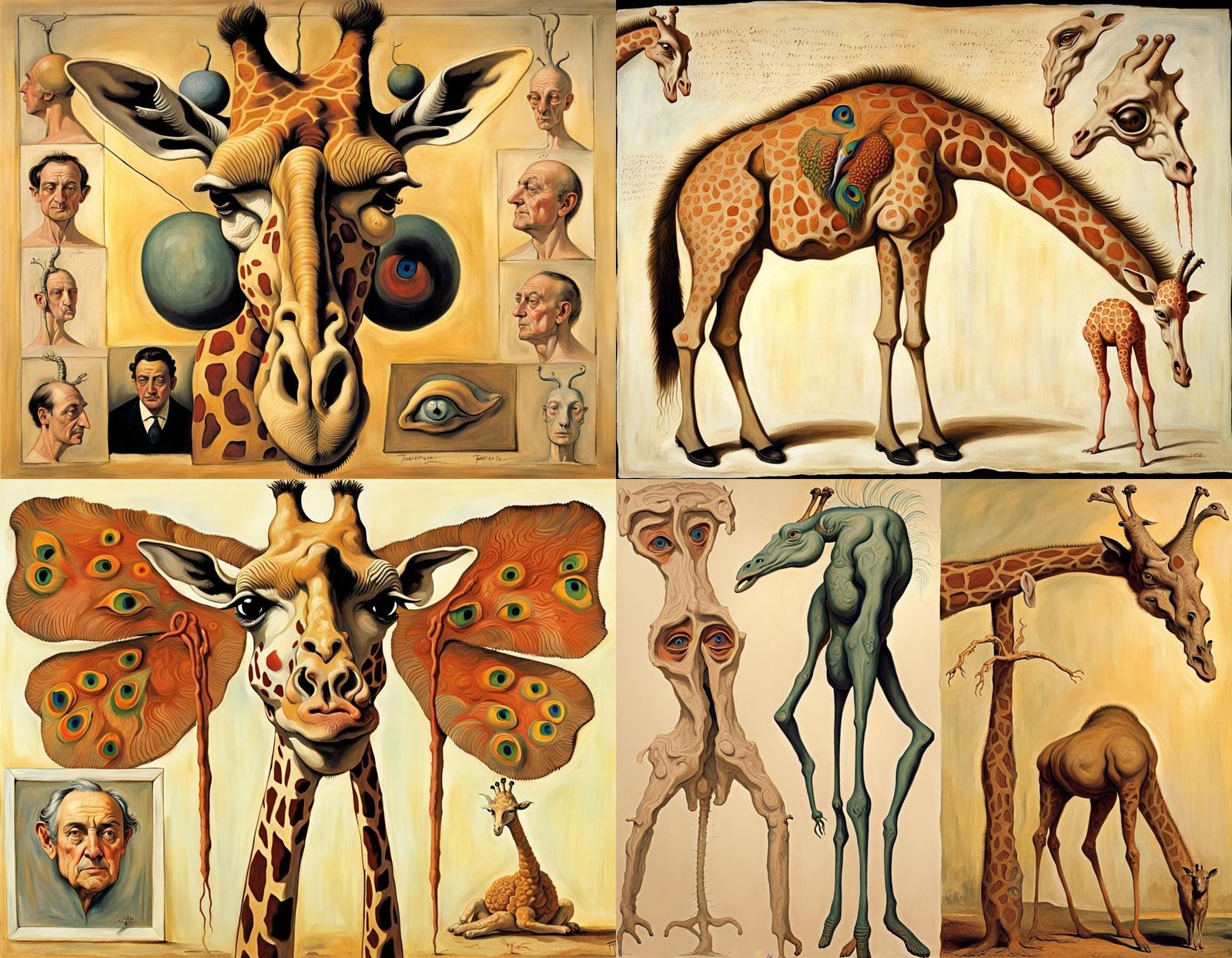 Monstrous Hybrid Creature in Surrealist Style