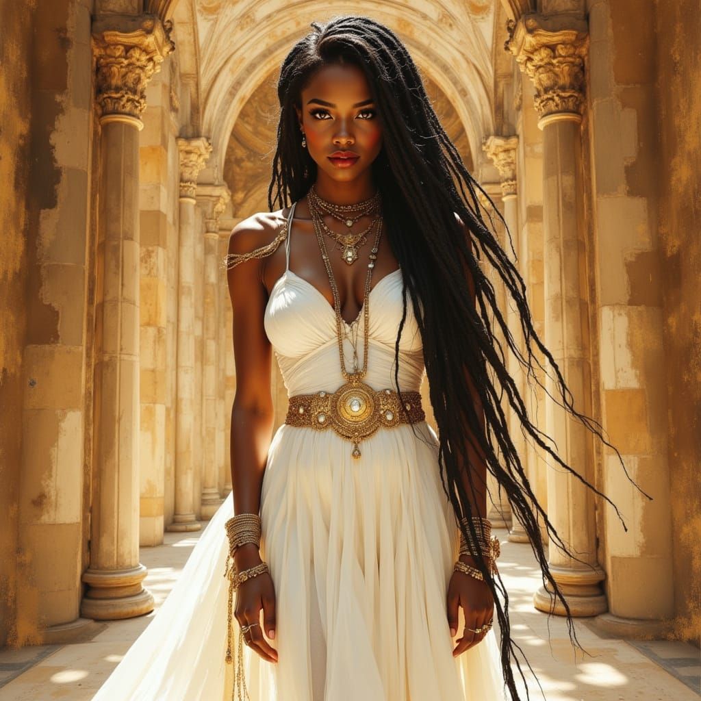 African Warrior Goddess Kelly Rowland in Egyptian Gown