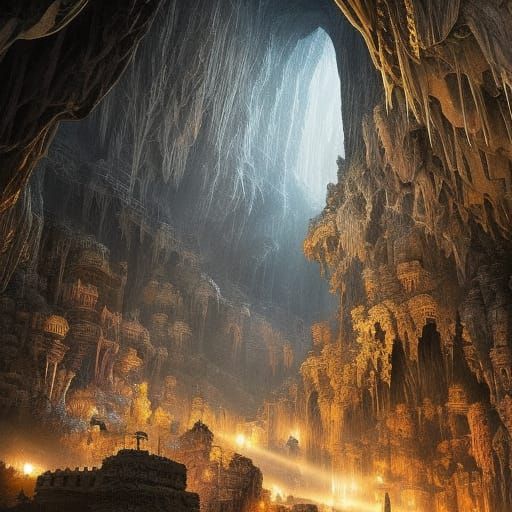 Intricate Snake Cave: Dark Fantasy Concept Art