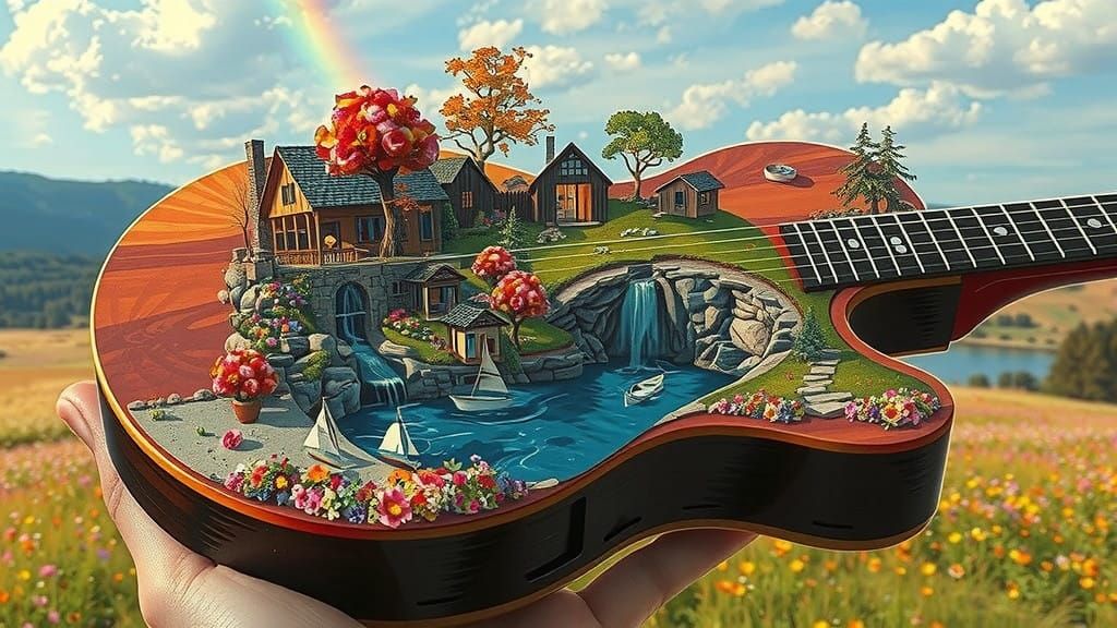Surreal Guitar of Vibrant Worlds