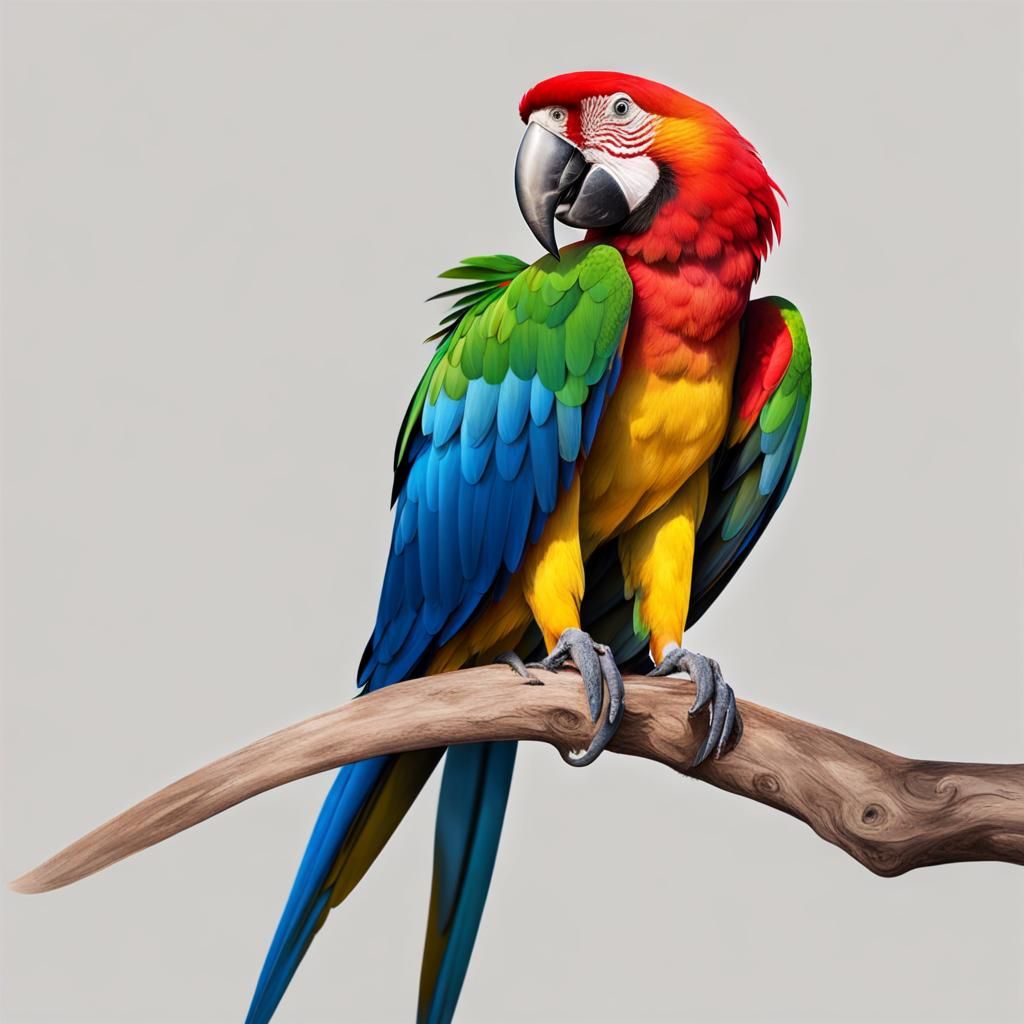 Brazilian Macaw with Flag Colors