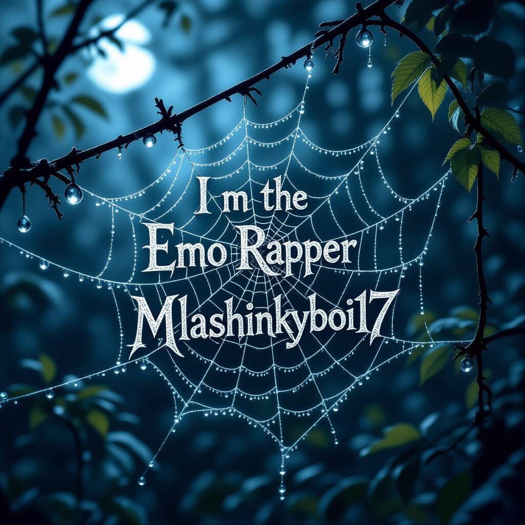 Emo Rapper's Spider Web with Ethereal Glow