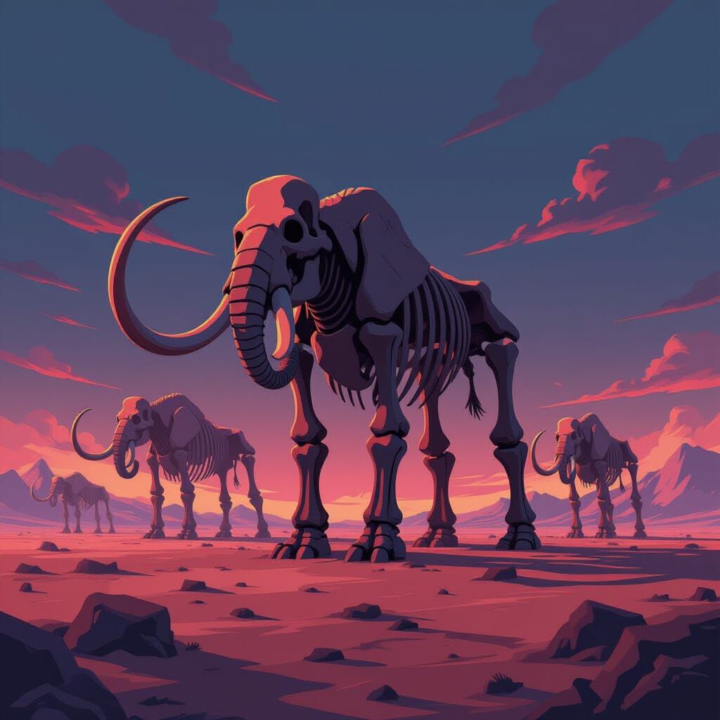 Mammoth Graveyard in Dynamic Anime Style