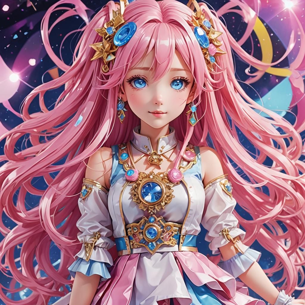 Anime Idol with Pink Hair: 3D Digital Art