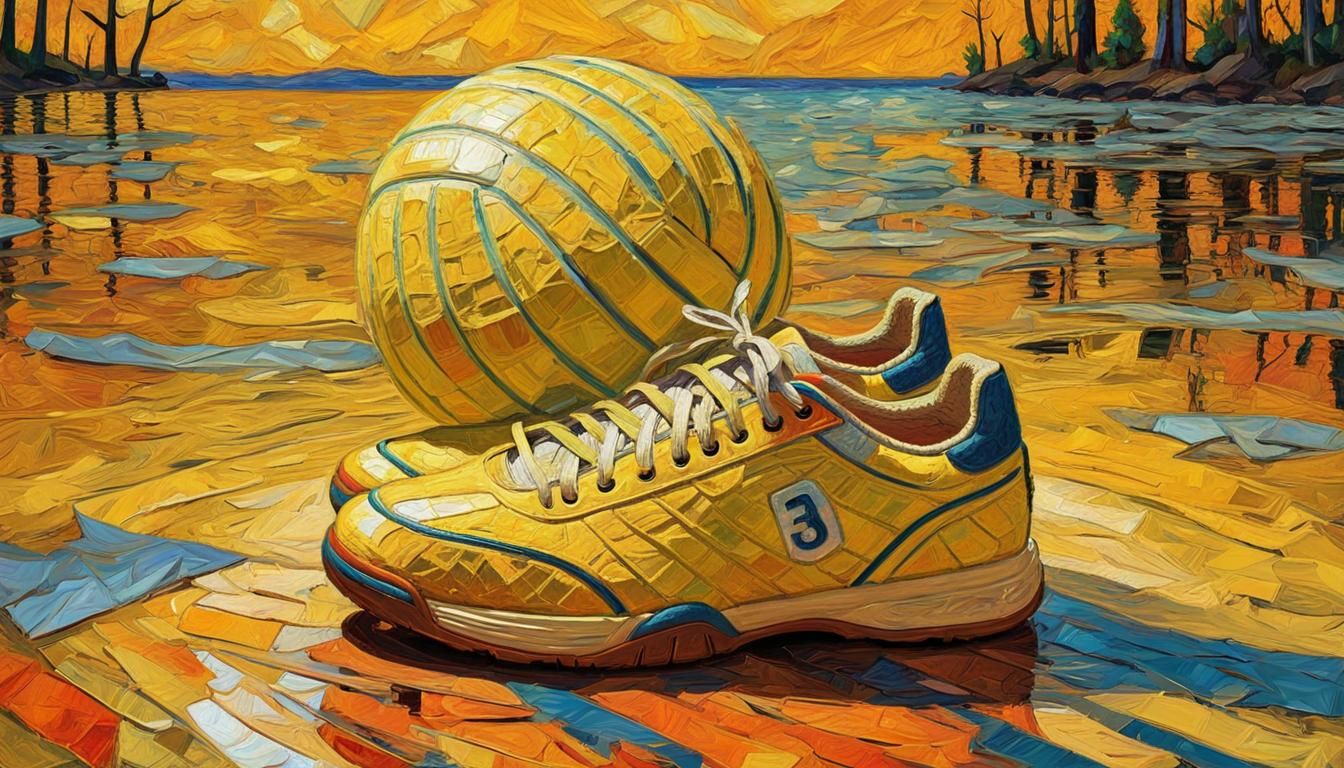 Fauvist Volleyball Creature in Double Exposure