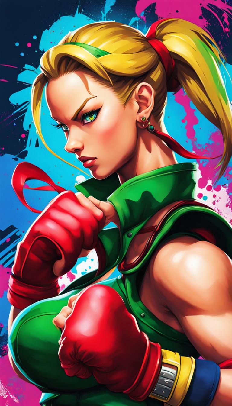Cammy Street Fighter 6 as Graffiti Art