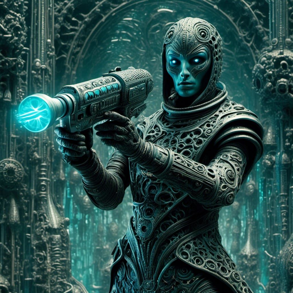 Othello in Raygun Gothic Biomechanical Artwork