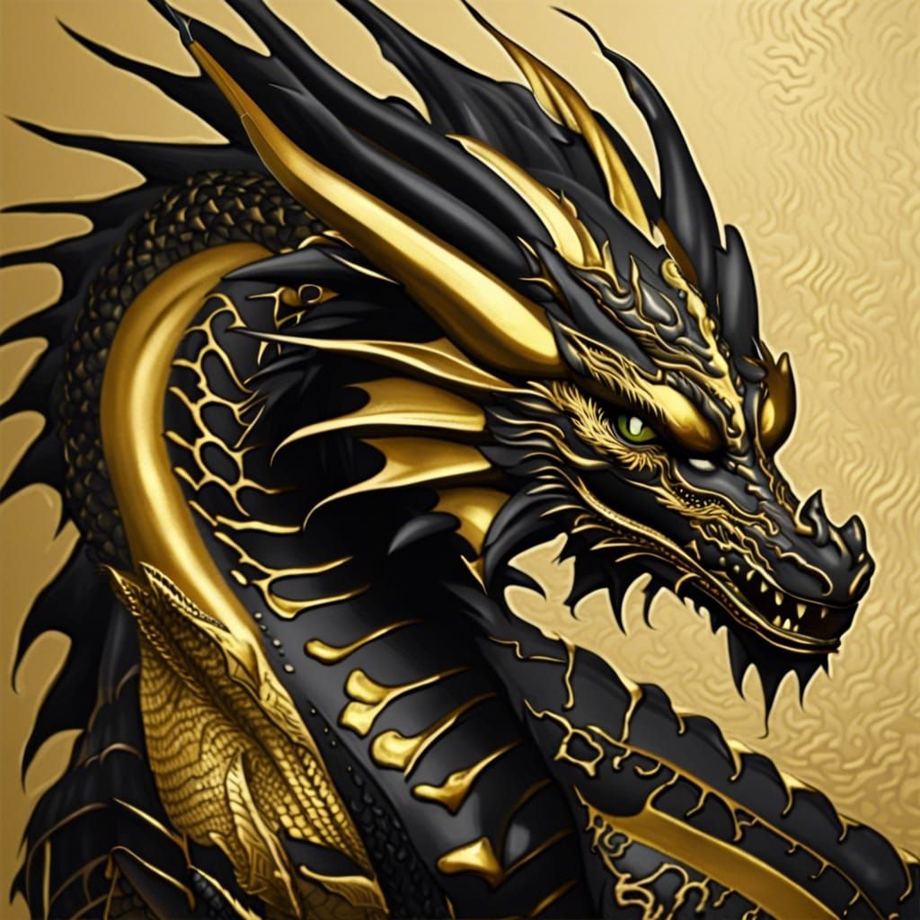 Gold and Black Dragon: Modern Design