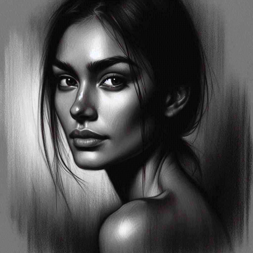 Classic Shaded Charcoal Drawing