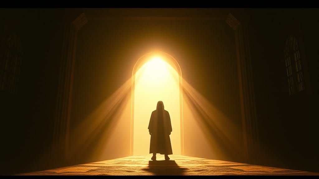 Mysterious Figure in Cinematic Darkness