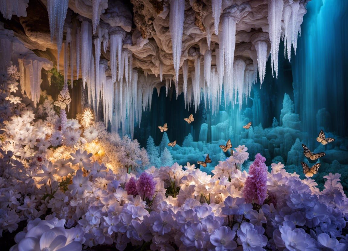 Flower and butterfly cave
