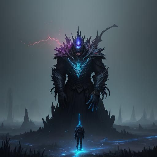 Red Static Zombie in Dark Fantasy Art