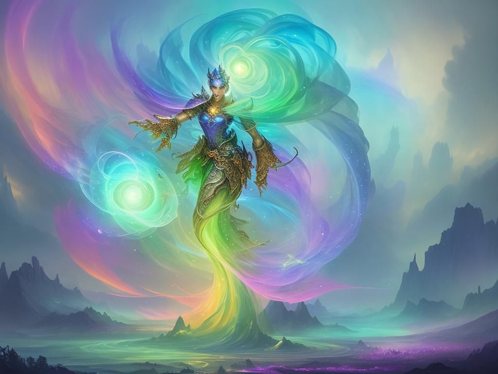 Glowing Potion Bottle Swirling Portal in Fantasy Art