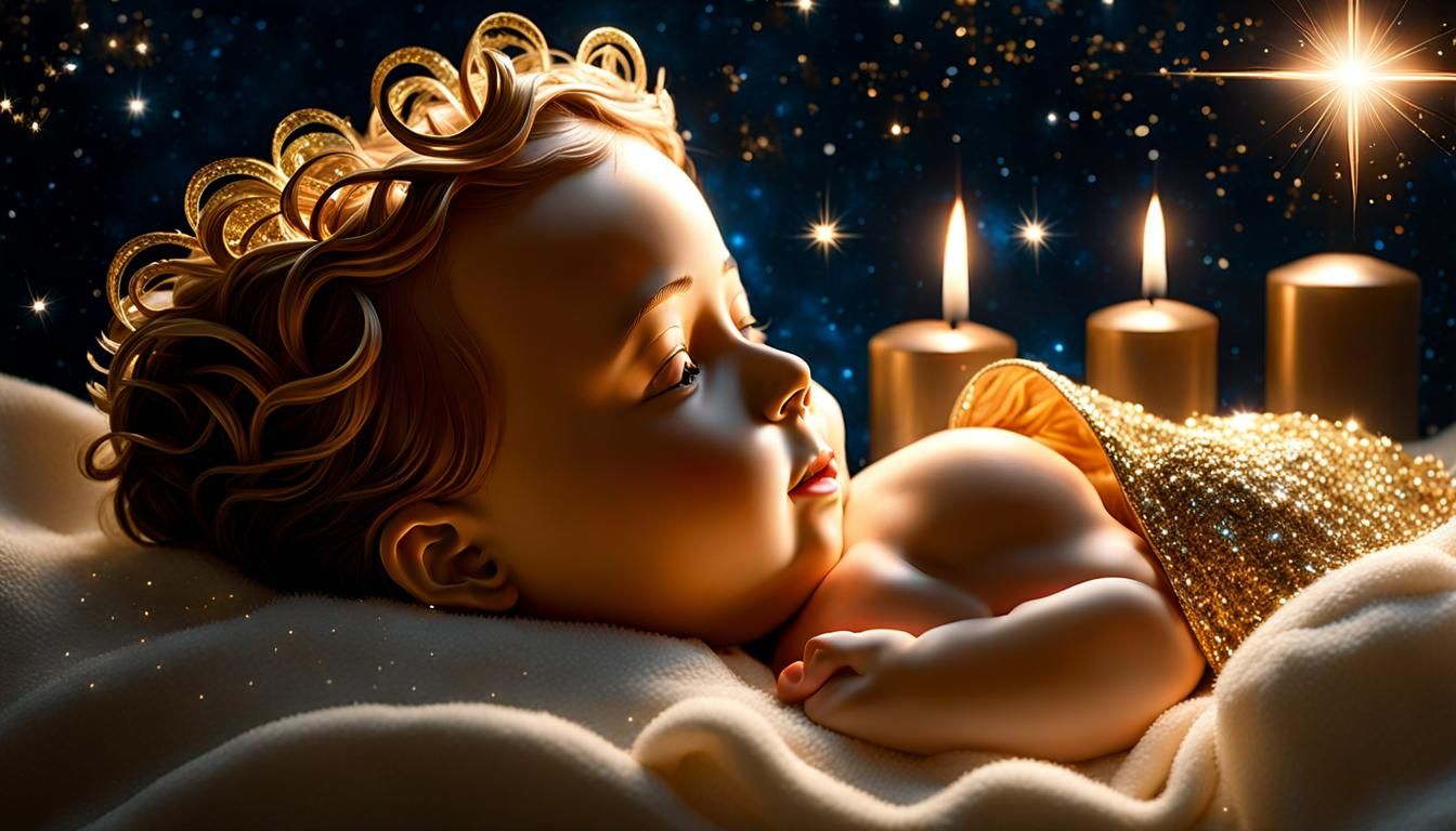 Nativity Scene Inspired by Botticelli, Digital Art