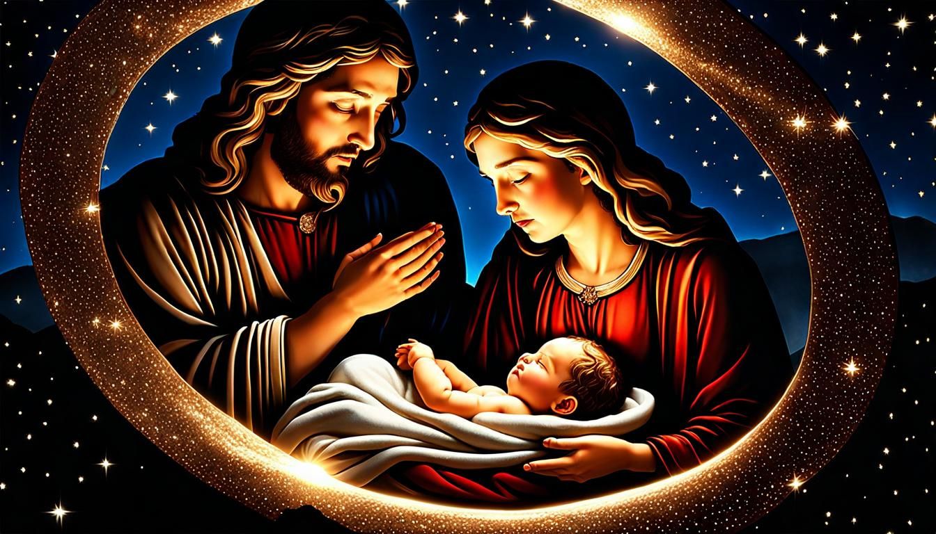 Nativity Scene Radiating Love and Hope