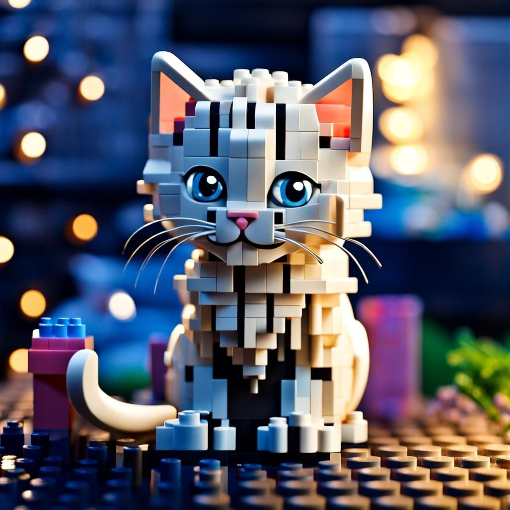 Lego builded cute little kitten