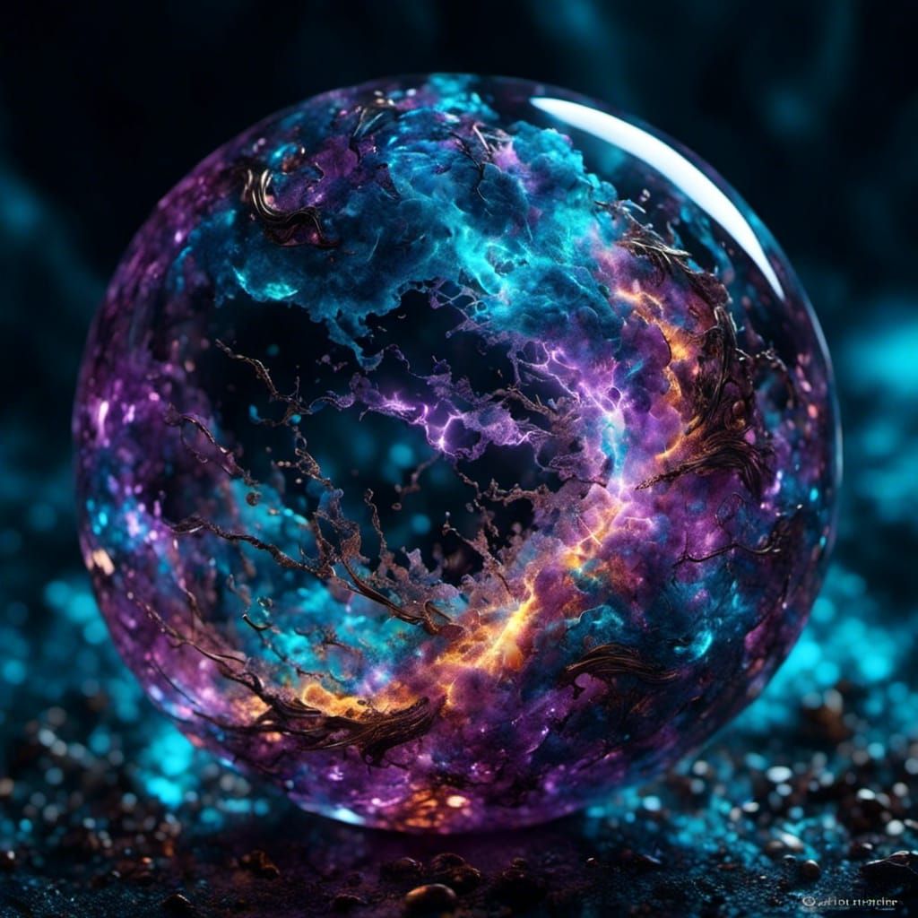 Electric Turquoise Nebula in Galaxy Fireball