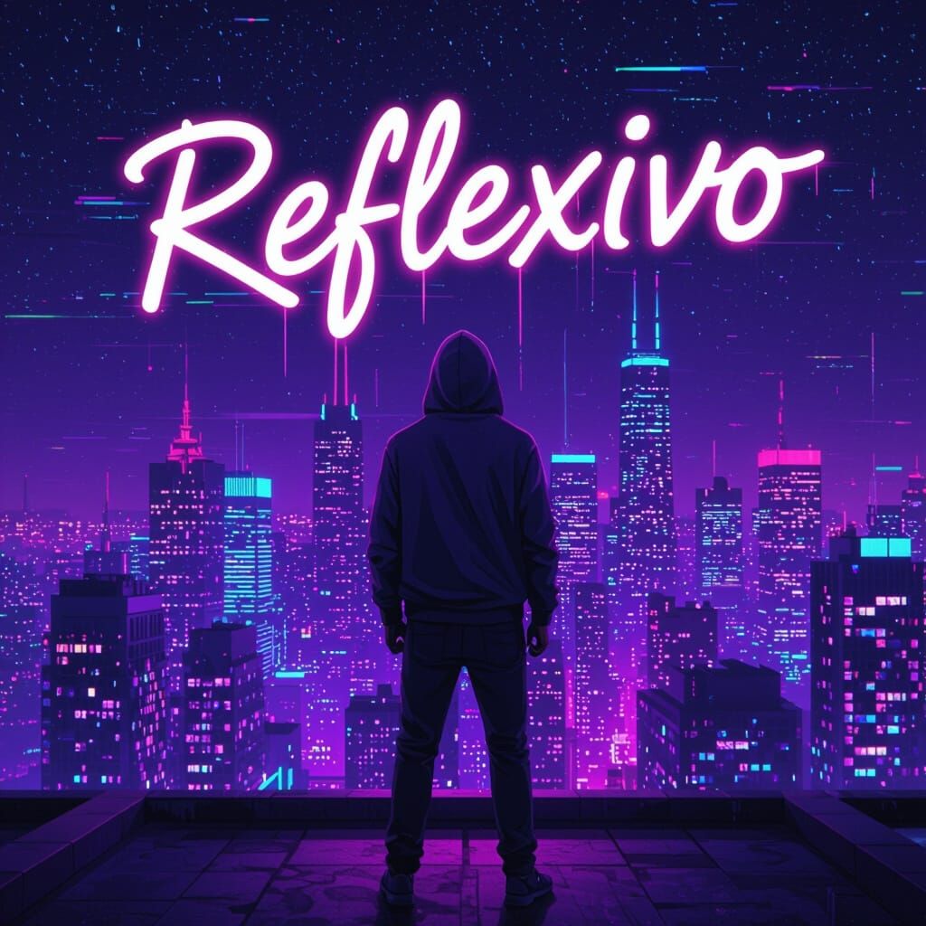 Neon City Rooftop in Cyberpunk Style