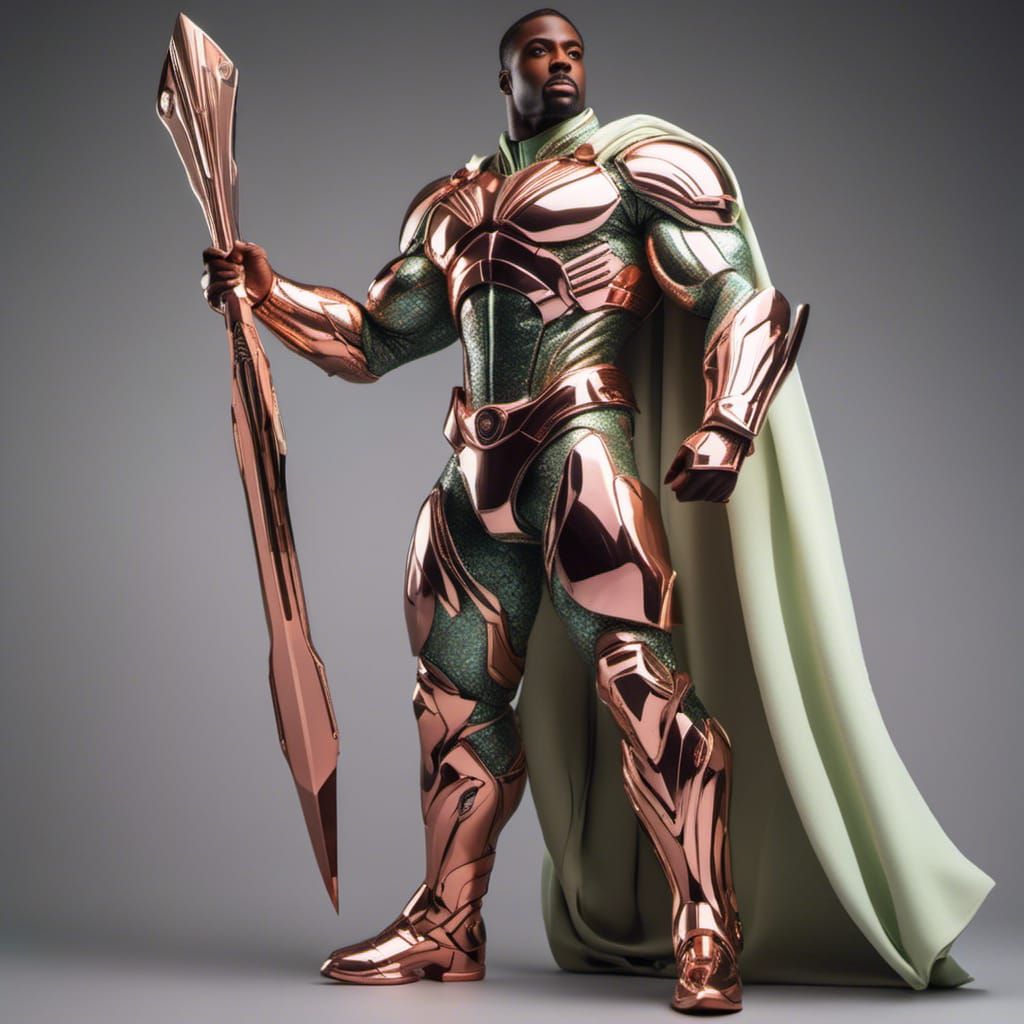 Futuristic Tech Ninja Hero in Action Painting