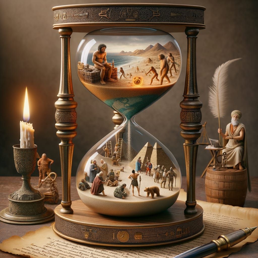 Ancient Hourglass Shows Human History Flowing Through Time