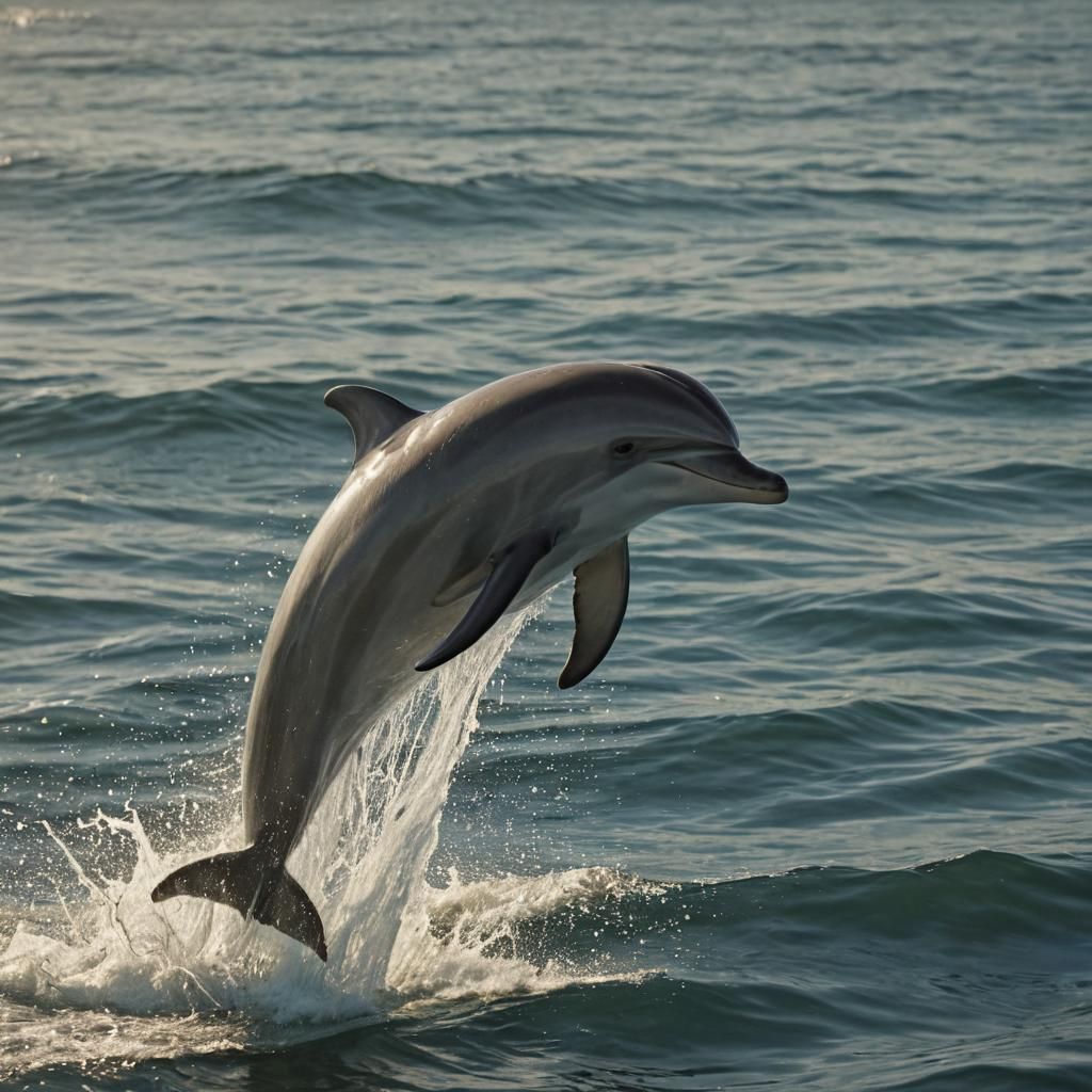 Dolphin Leaping in Sunlight: A Cinematic Film Still