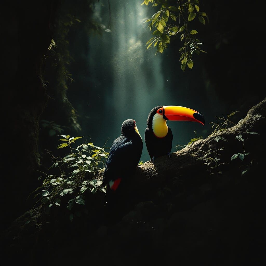 Dramatic Light and Shadow in a Contemplative Landscape