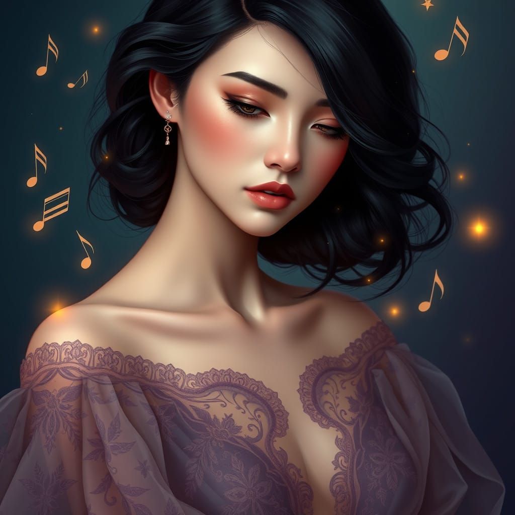 Ethereal Beauty in Art Nouveau Style