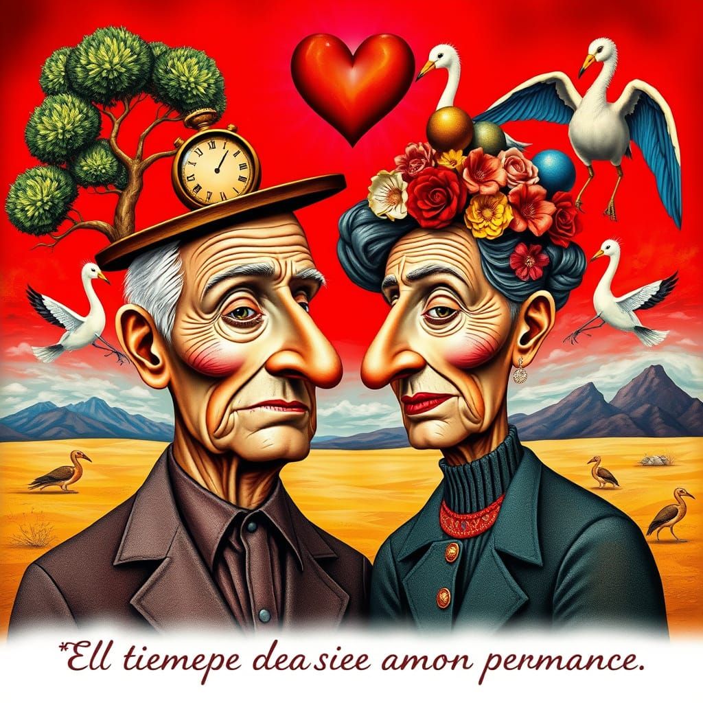 Ethereal Valentine's Card in Dalí's Surreal Style