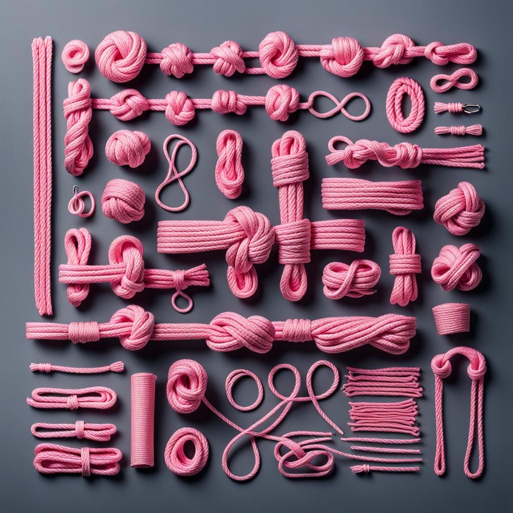 Pink String Knots Knolling Arrangement