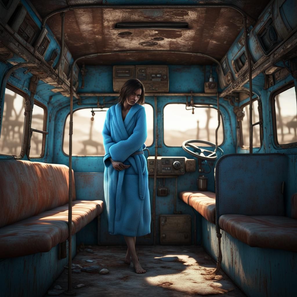 Woman in Bus: Post-Apocalyptic 3D Game Cinematic