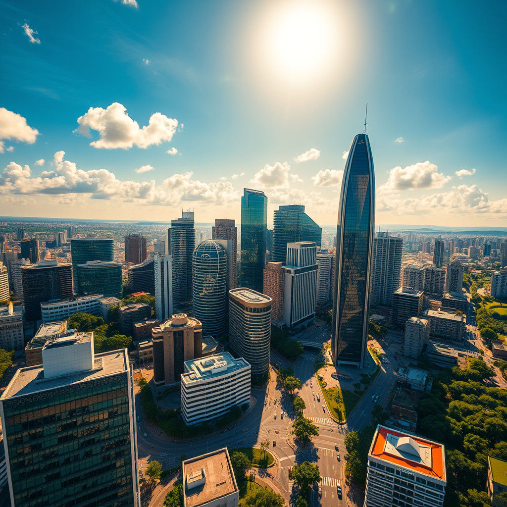 São Paulo Aerial View on Radiant Sunny Morning