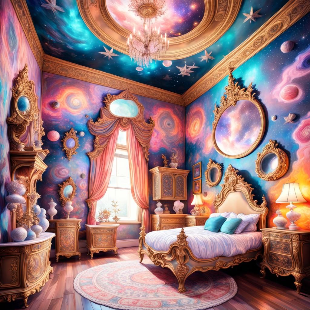 Maximalist Girl's Room in Rococo Style