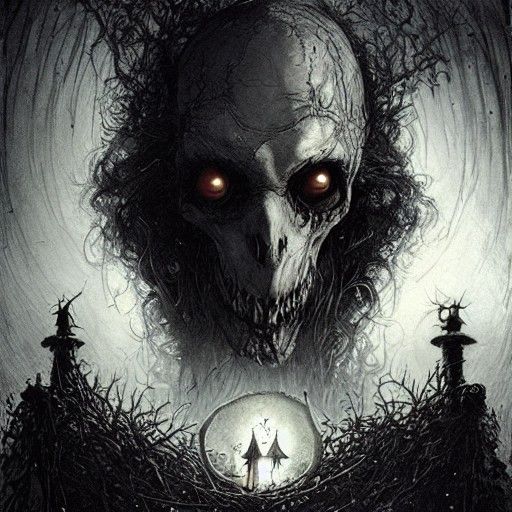 Dark Fairytale Scene in Gothic Horror Style