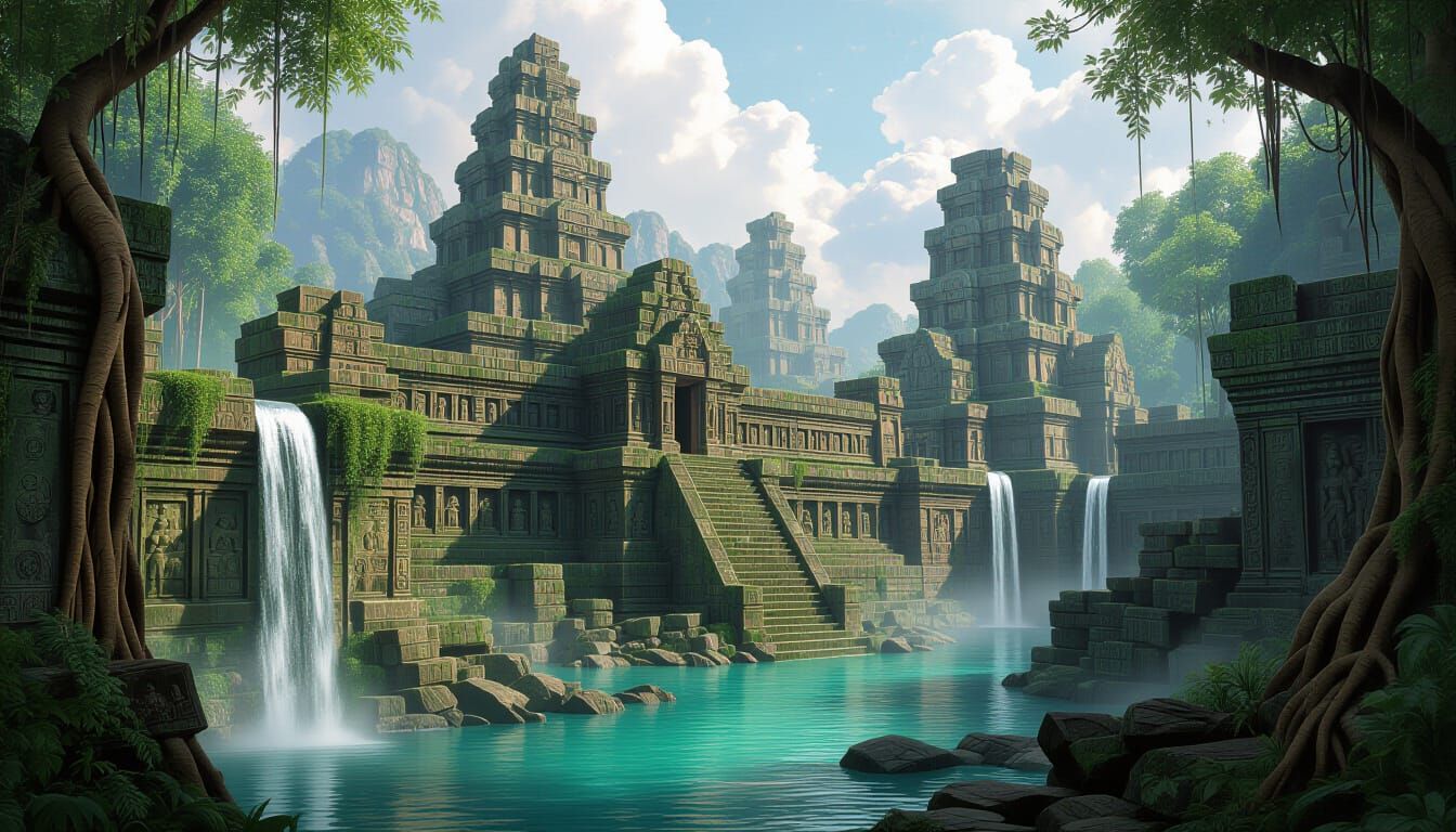 Jungle City Ruins in Epic Landscape Style