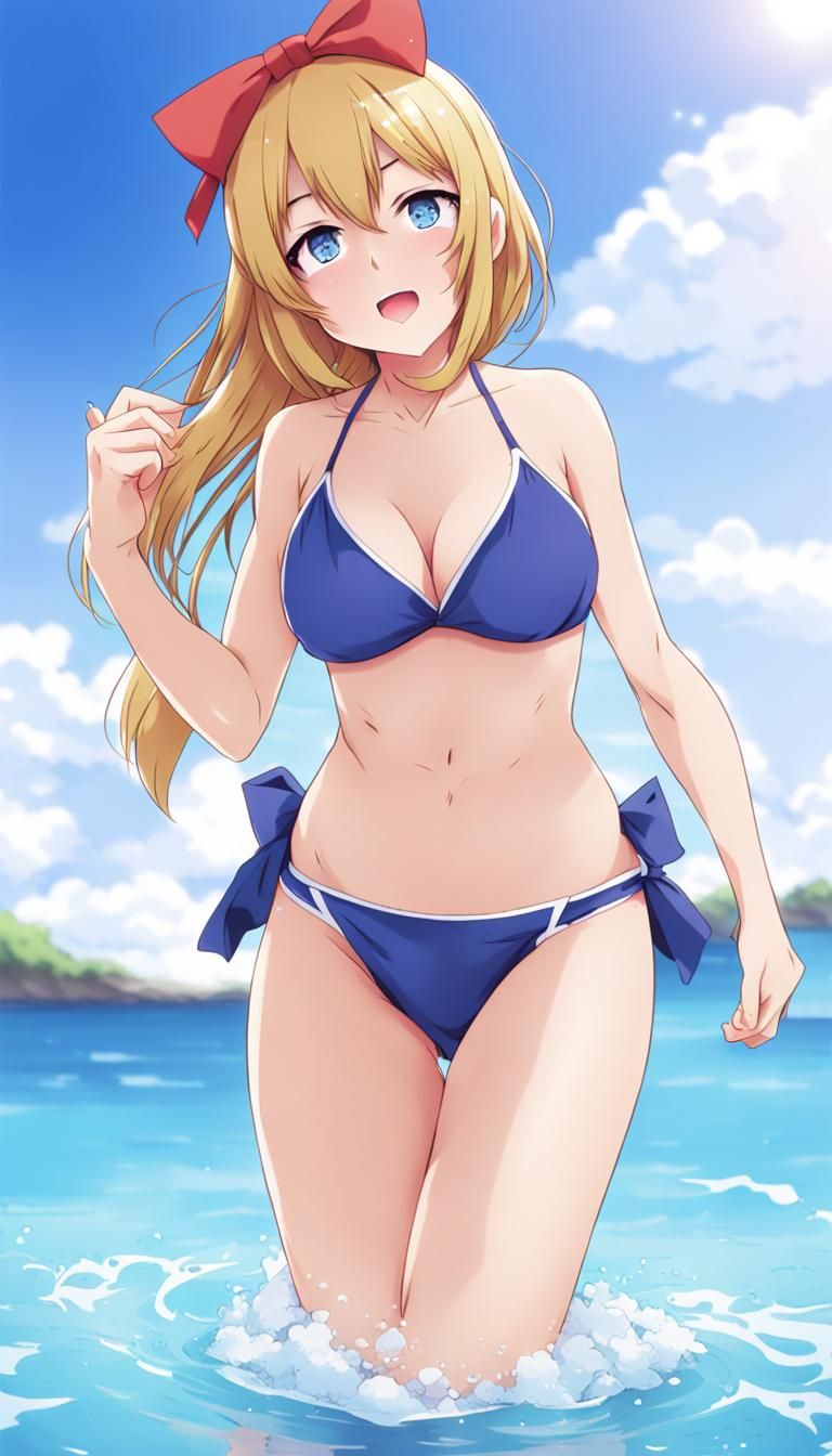 Anime Bikini Girl in Manga Style