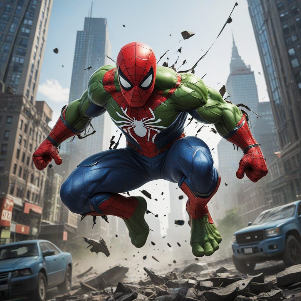 Spider-Man Transforms into the Hulk
