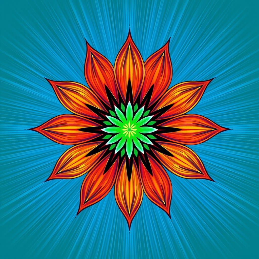 Vibrant Pop Art Flower with Ethereal Glow