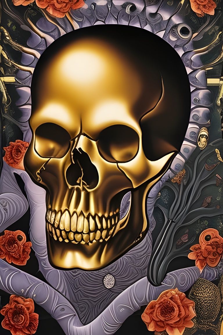 Cosmic Macabre Skull in Dark Fairycore Style